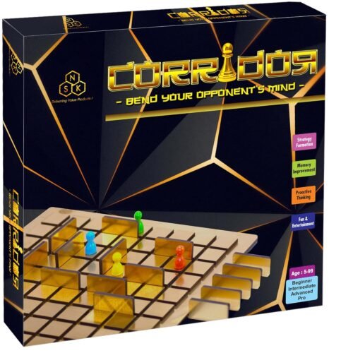 Corridor Board Game for Kids, Adults & Families | Golden Edition | 2–4 Players