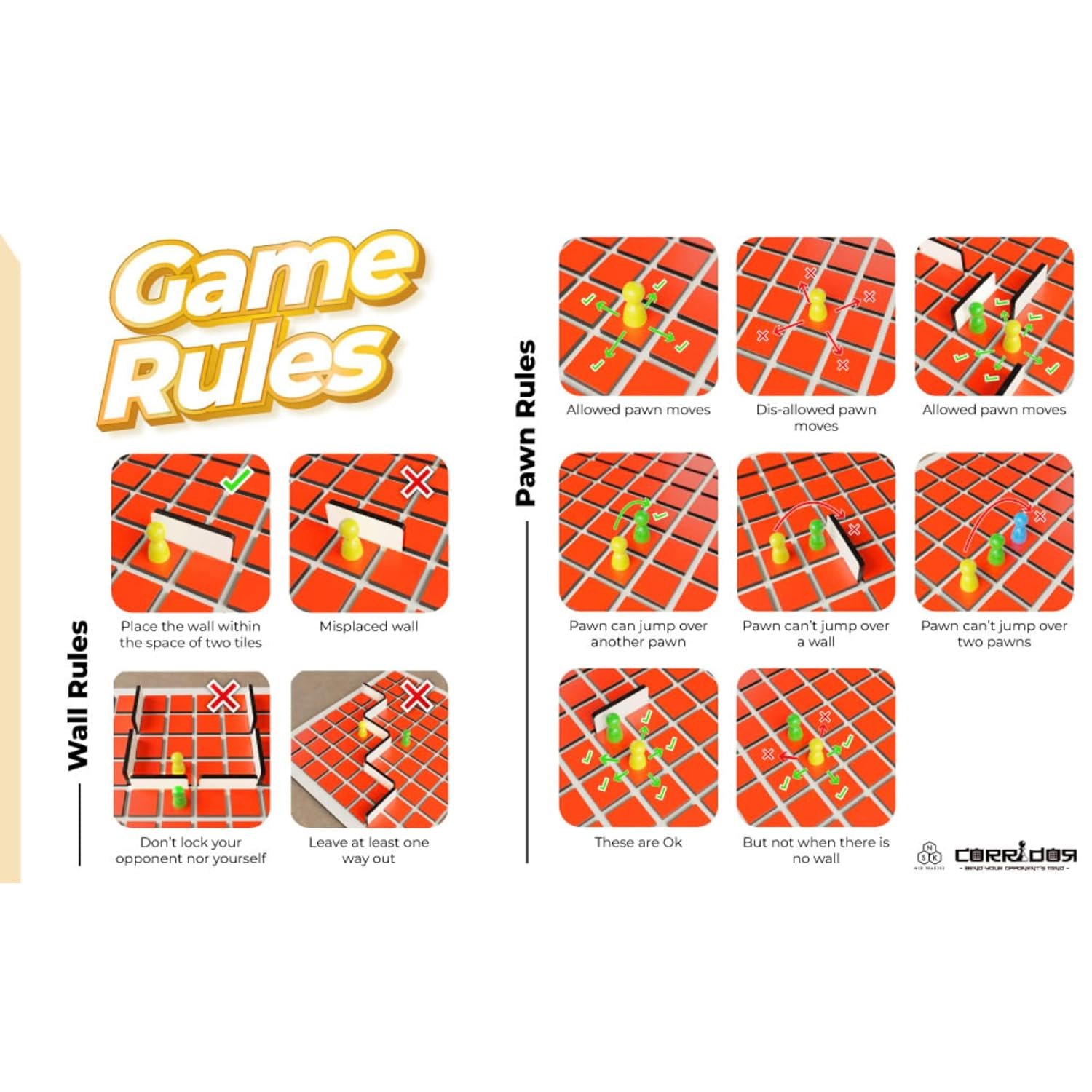 Corridor Board Game for Kids, Adults & Families | Golden Edition | 2–4 Players - Image 5