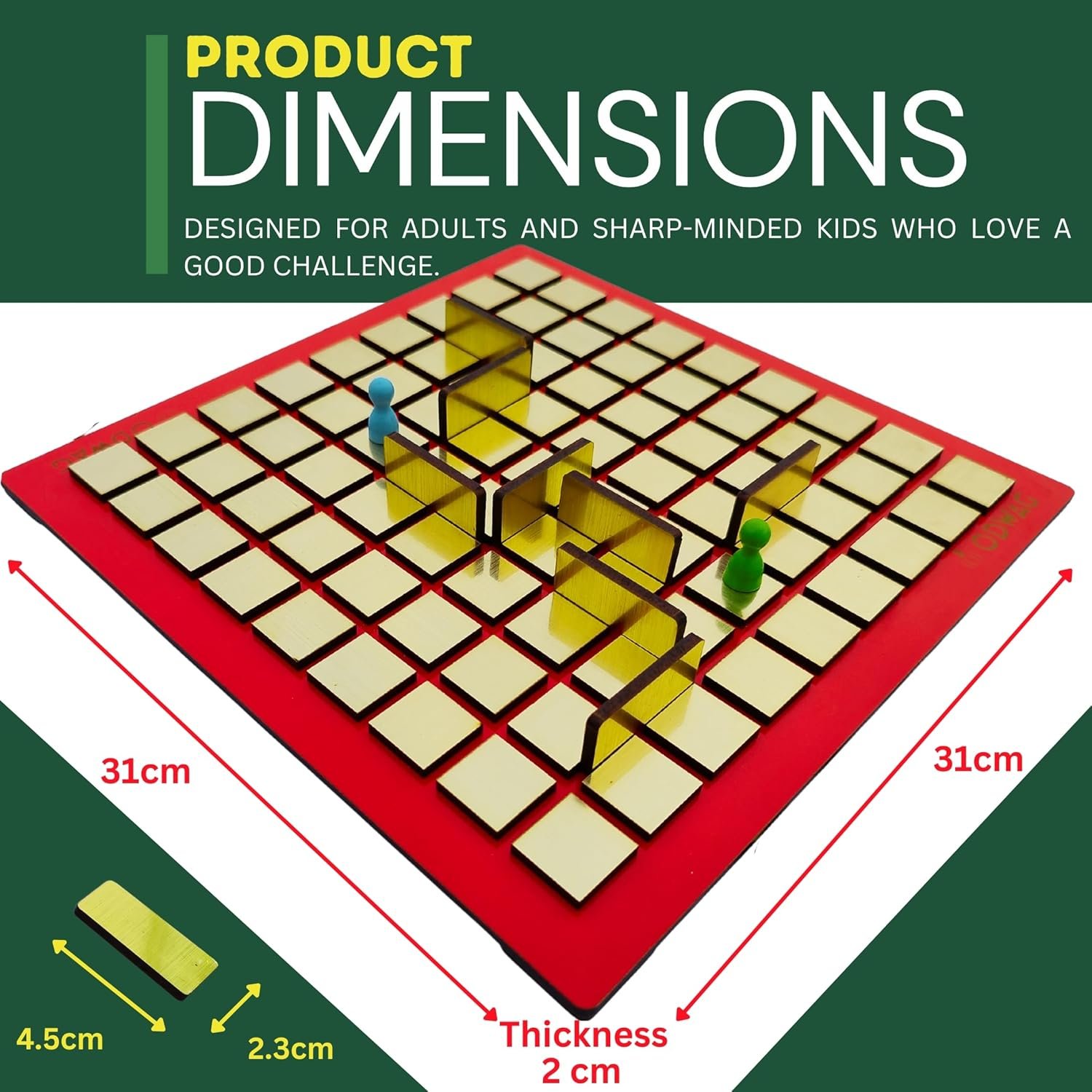 ODWAG Premium Wooden Carricade Board Game for Kids, Adults & Families | Slim Edition | 2–4 Players - Image 4