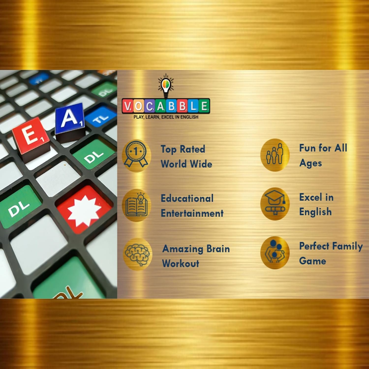 ODWAG Premium Vocabble Game for Kids & Adults | Educational Word Builder Board Game | 2–4 Players - Image 2