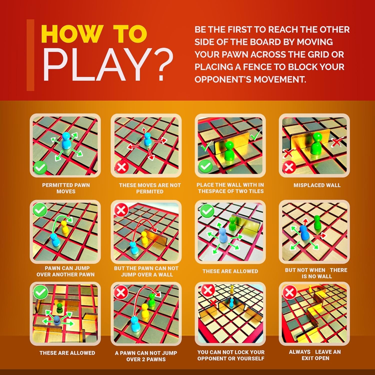 ODWAG Premium Wooden Carricade Board Game for Kids, Adults & Families | Premium Edition | 2–4 Players - Image 4